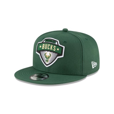 Green Milwaukee Bucks Hat - New Era NBA Tip Off Edition 9FIFTY Snapback Caps USA5603271